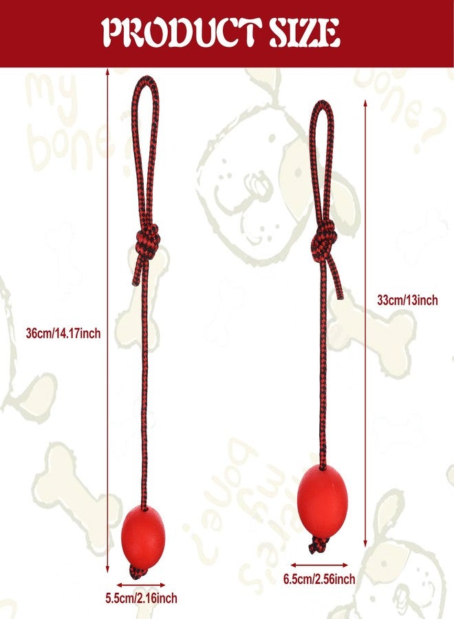 CoscosX Natural Rubber Dog Toy Ball On a Rope Reward for Pet Training/Playing/Chewing Solid Tooth Cleaning Toys,Virtually Indestructible - Image 2