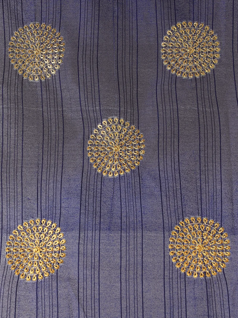 globus Globus Women Blue Zari Embroidered Silk Tasselled Border Festive Dupatta