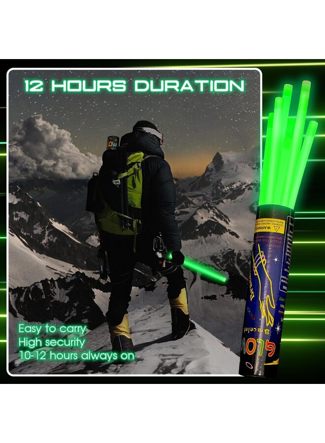 يُسلِّم 10 قطع من أعواد الإضاءة الكبيرة مقاس 14 بوصة، أعواد إضاءة عملاقة للطوارئ للتخييم، ملحقات، مجموعة البقاء على قيد الحياة (أخضر) - Image 3