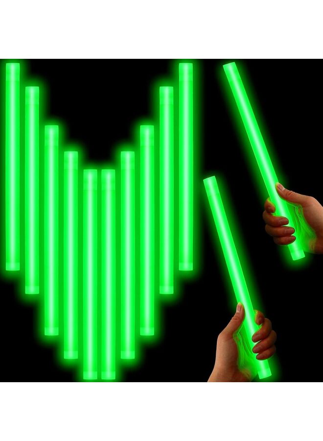 يُسلِّم 10 قطع من أعواد الإضاءة الكبيرة مقاس 14 بوصة، أعواد إضاءة عملاقة للطوارئ للتخييم، ملحقات، مجموعة البقاء على قيد الحياة (أخضر) - Image 1