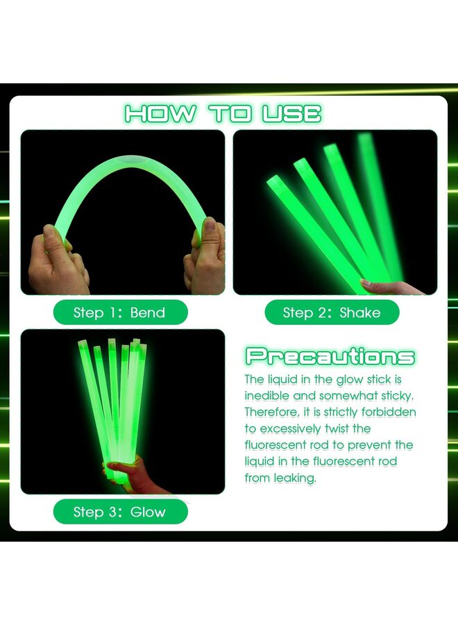 يُسلِّم 10 قطع من أعواد الإضاءة الكبيرة مقاس 14 بوصة، أعواد إضاءة عملاقة للطوارئ للتخييم، ملحقات، مجموعة البقاء على قيد الحياة (أخضر) - Image 2