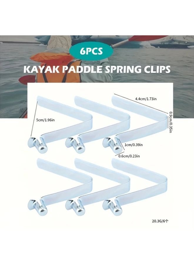 6 قطع من مشابك ربيع المجذاف الفولاذ المقاوم للصدأ قابلة للتعديل 6.3 ملم دبوس واحد ملحقات الرياضات المائية - Image 1