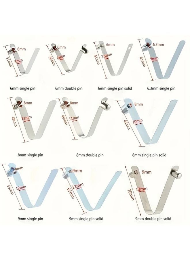 6 قطع من مشابك ربيع المجذاف الفولاذ المقاوم للصدأ قابلة للتعديل 6.3 ملم دبوس واحد ملحقات الرياضات المائية - Image 5