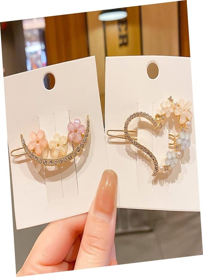 Calitate24 Metal Hair Clips Barrettes Pins For Women's Geometric Shape Hollow Hairpin Korean Clips Hair Clip Clamps,Pearl Metal Clips For Girls (Combo Pack Of 4 Exact Design), Multicolor - Image 4