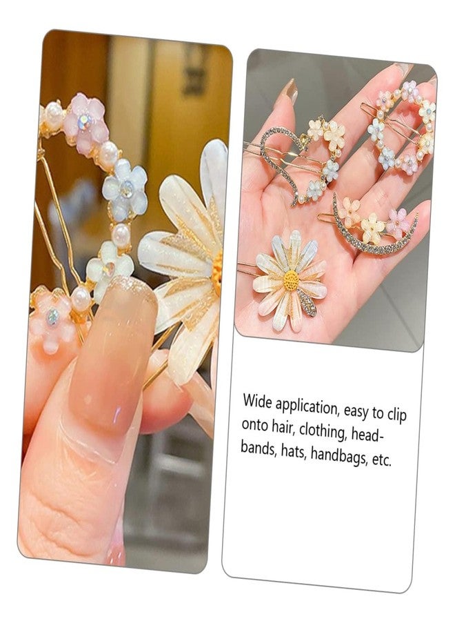 Calitate24 Metal Hair Clips Barrettes Pins For Women's Geometric Shape Hollow Hairpin Korean Clips Hair Clip Clamps,Pearl Metal Clips For Girls (Combo Pack Of 4 Exact Design), Multicolor - Image 5