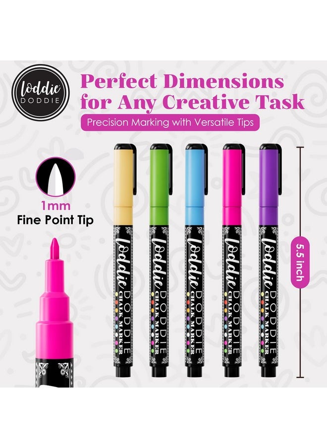 Loddie Doddie Loddie Doddie Liquid Chalk Markers - Pack of 24 Dust Free, 1mm Fine Tip, Erasable Ink for Blackboard, Windows and Glass - Chalkboard Markers  - Image 5