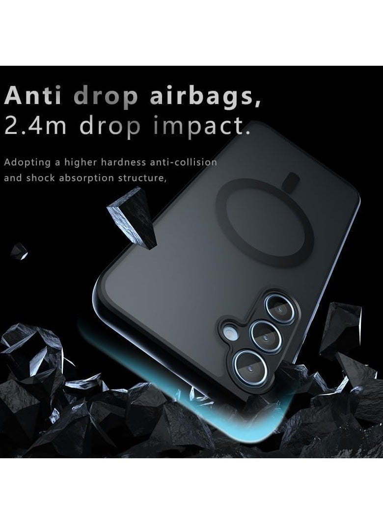 General - Case for Samsung Galaxy A16 5G (2024), Magnetic Simple Anti-Drop Airbag Matte Anti-Drop Phone Case, Compatible with Car Holder, TPU+PC Durable Anti-Shock Protective Back Case - Image 1