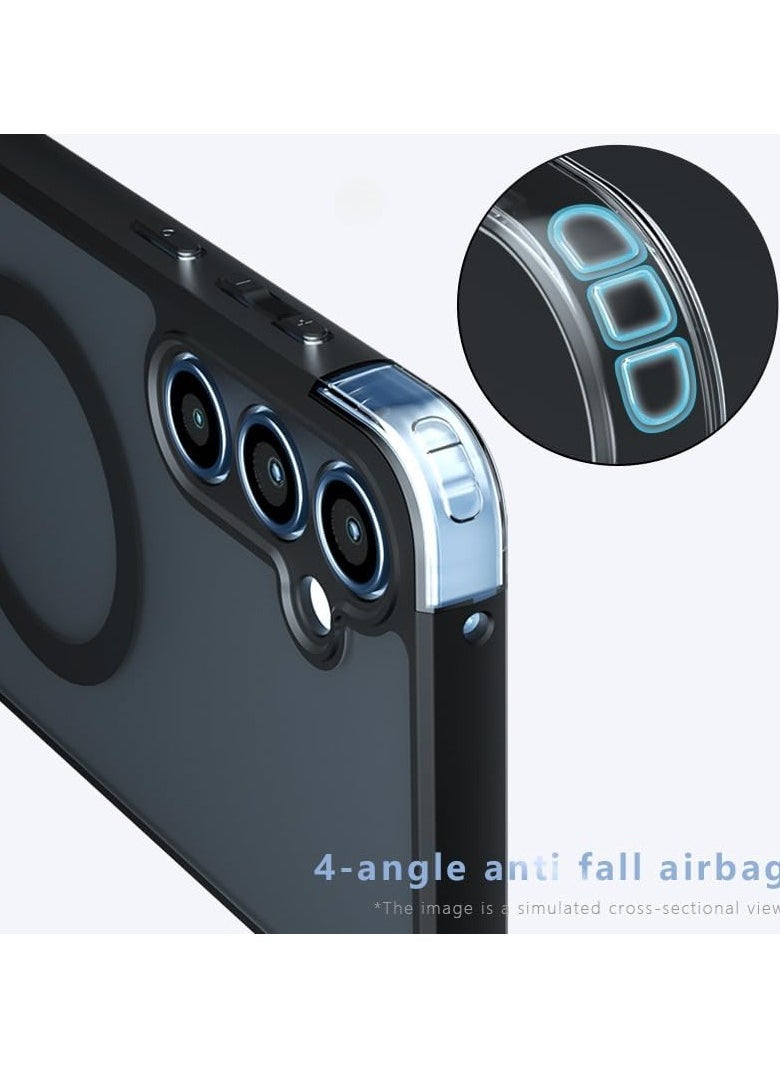 General - Case for Samsung Galaxy A16 5G (2024), Magnetic Simple Anti-Drop Airbag Matte Anti-Drop Phone Case, Compatible with Car Holder, TPU+PC Durable Anti-Shock Protective Back Case - Image 1