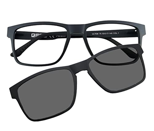 Circleperson Men Women Magnetic glasses polarized clip on sunshade RX-able 53-17 (Black, Polarized dark gray clip on) - Image 3