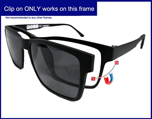 Circleperson Men Women Magnetic glasses polarized clip on sunshade RX-able 53-17 (Black, Polarized dark gray clip on) - Image 4