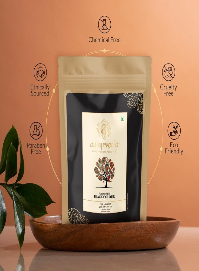 Ashpveda صبغة الشعر السوداء الطبيعية من أشفيدا، خالية من الأمونيا، تدوم طويلاً، لشعر أقوى وأكثر نعومة، وتغذية فروة الرأس، وتقوية الجذور، ومنع القشرة للنساء والرجال (200 جم). - Image 3