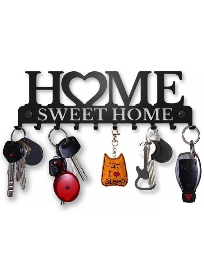 حامل مفاتيح منظم خطافات رف معلق على الحائط مع براغي ومثبتات، ديكور حائطي معدني للمنزل، مدخل، باب أمامي، مطبخ، مدخل، جراج، غرفة طينية، مكتب (منزل) - Image 1
