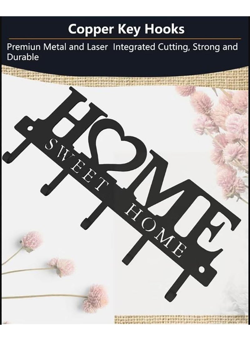 حامل مفاتيح منظم خطافات رف معلق على الحائط مع براغي ومثبتات، ديكور حائطي معدني للمنزل، مدخل، باب أمامي، مطبخ، مدخل، جراج، غرفة طينية، مكتب (منزل) - Image 2