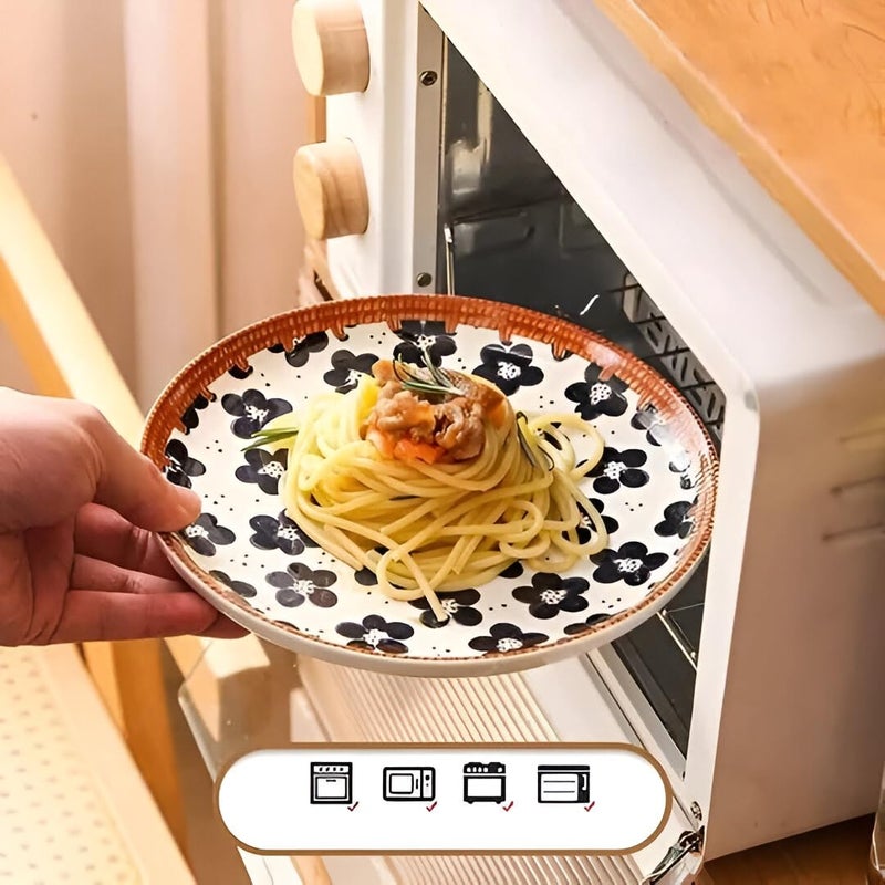 JENINA'S JENINA’S 14 Pieces Ceramic Bowls and Plates Set, with Chopstick and Spoon, Quality Porcelain, Dishwasher Safe, Japanese Style Dinnerware Set with Gift Box Packed - Image 5