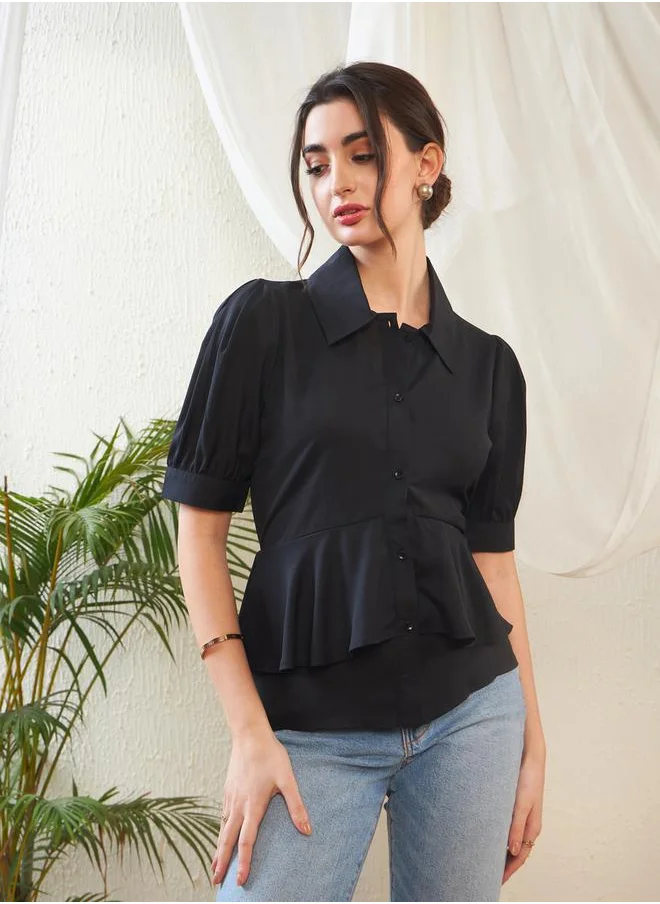 ساسافراس Frill Detail Shirt Style Blouse by Styli