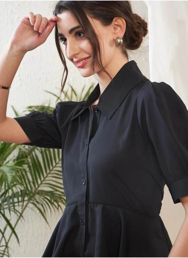 SASSAFRAS Frill Detail Shirt Style Blouse by Styli