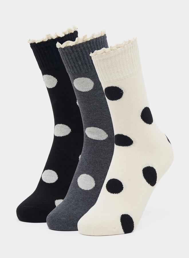 Styli Pack of 3 - Polka Dot Crew Socks - Image 1