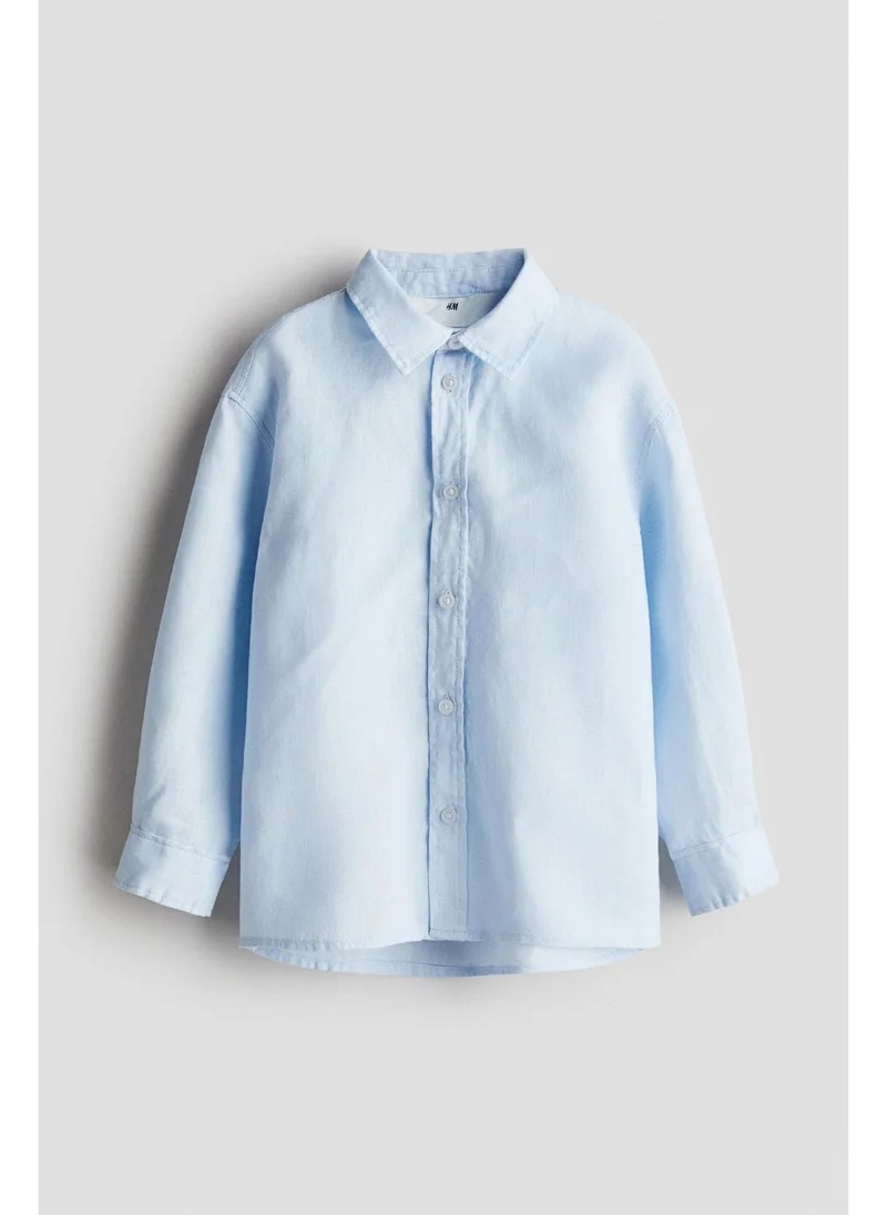 اتش اند ام Loose-fit linen shirt