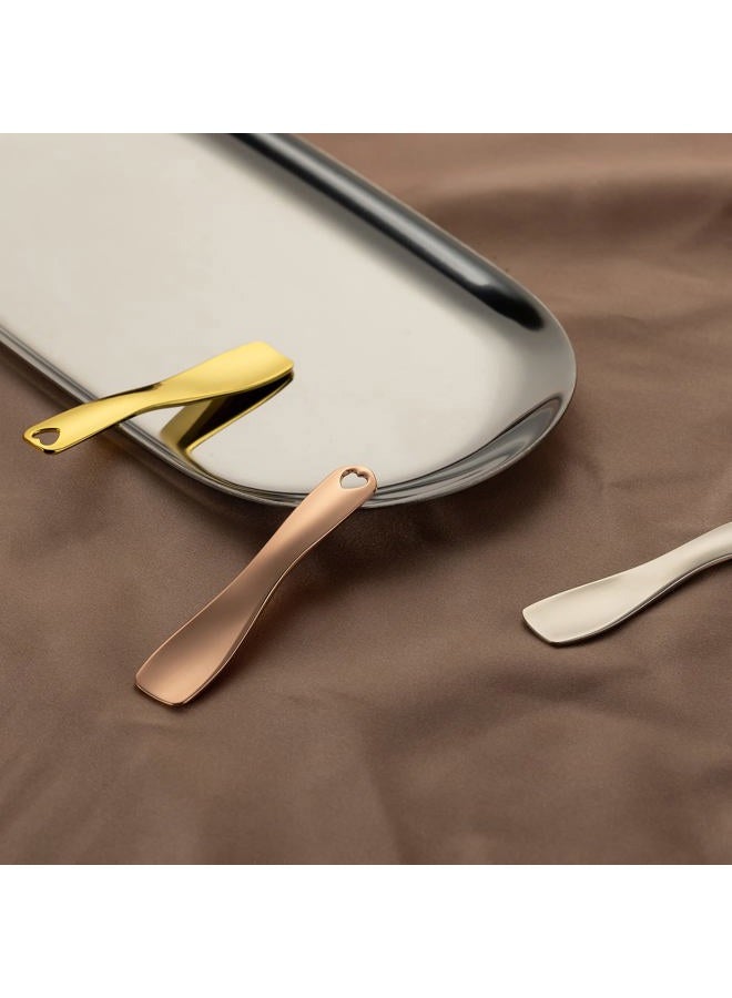LISAPACK 3 Pack Metal Makeup Spatula, Mini Spoon Beauty Scoop for Mixing, Facial Cosmetic, Face Mask (Silver & Gold & Rose Gold) - Image 4