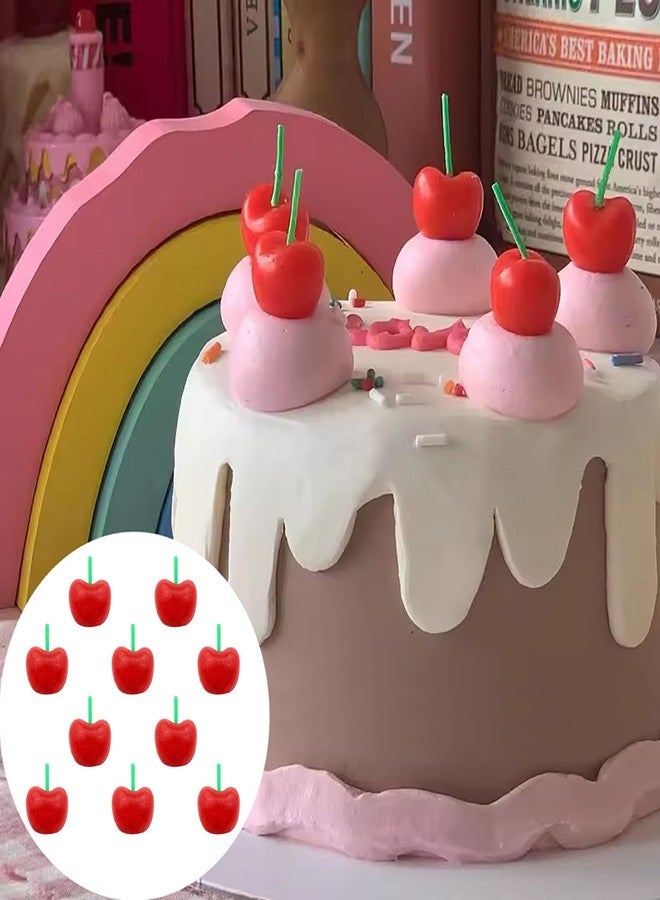 AYLIFU Cherry Candles Cake Candles Birthday Decorations red 2cm in Diameter /0.78inch for Birthday Party Cake Decorations Wedding Supplies 10pcs - Image 5