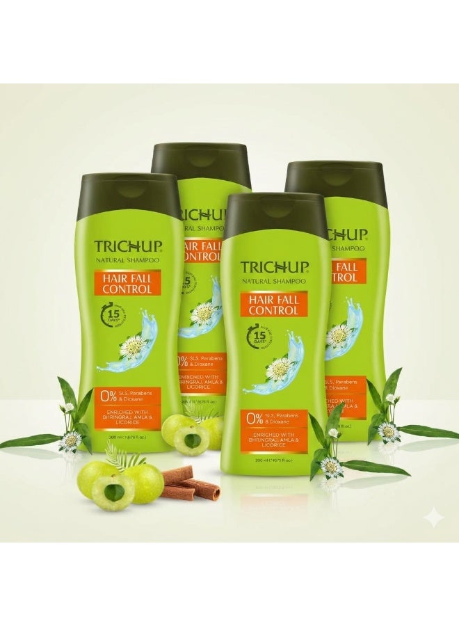 Trichup Hair Fall Control Herbal Hair Shampoo (200 ml x 4) (Pack of 4) - Image 1