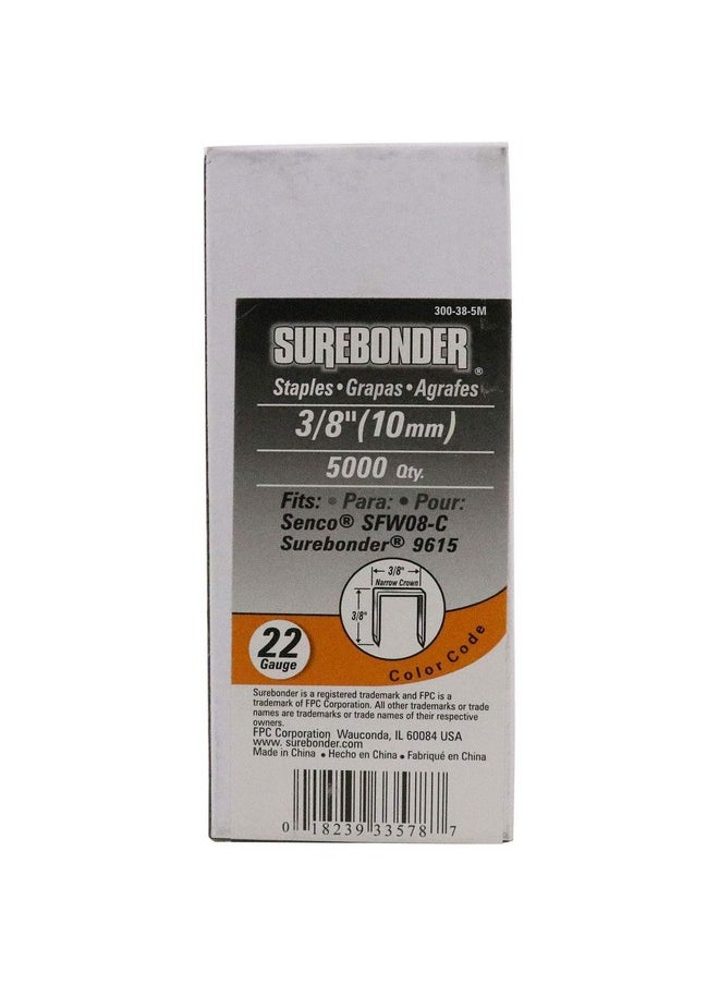 Surebonder - 300-38-5M 3/8-Inch 22 Gauge Upholstery Staples, 5000 Count - Image 1