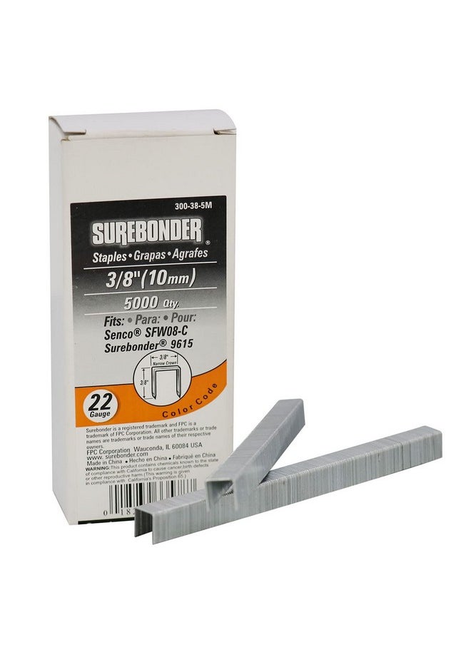 Surebonder - 300-38-5M 3/8-Inch 22 Gauge Upholstery Staples, 5000 Count - Image 1