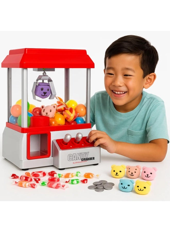 MAGIC VAULT Claw Machine Arcade Game for Kids – Mini Candy Grabber Prize Dispenser Vending Toy with Lights & Music – USB & Battery Powered Sweet Grabber Machine for Parties, Birthdays Gifts Boy - Image 1