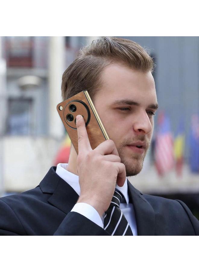 اس-توب جراب هاتف OPPO Find N3 مصنوع من الجلد العتيق ومضاد للصدمات مع ظهر من البولي كربونات - Image 5