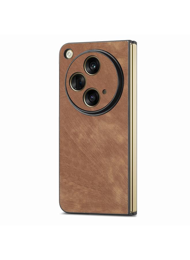 اس-توب جراب هاتف OPPO Find N3 مصنوع من الجلد العتيق ومضاد للصدمات مع ظهر من البولي كربونات - Image 1