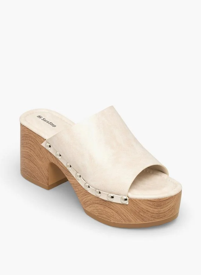 شور ستيب Women Stud Embellished Platform Heel Sandals