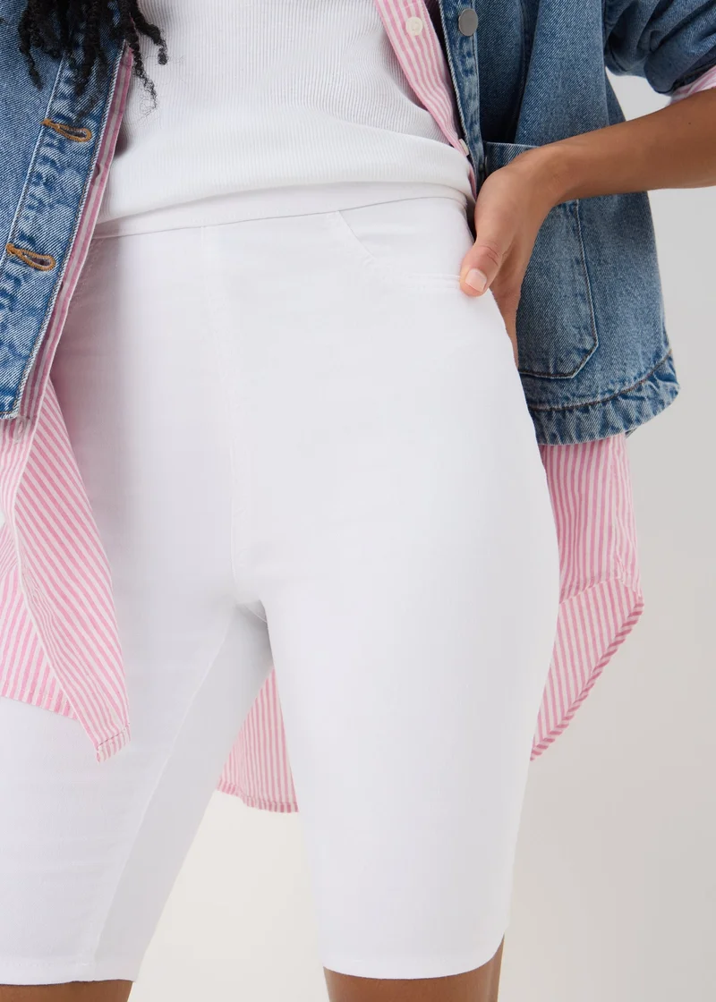 Matalan White Rosie Knee Length Shorts