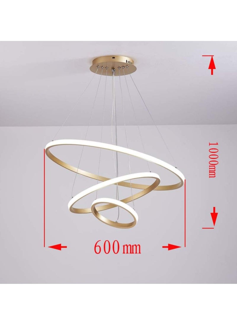 RATSAW Smart Modern LED Pendant Light 3 Rings Chandeliers Dimmable Contemporary Circular BT Wireless Smart APP 3 Color in 1 72W Chandelier Ceiling Pendant Light  - Image 3