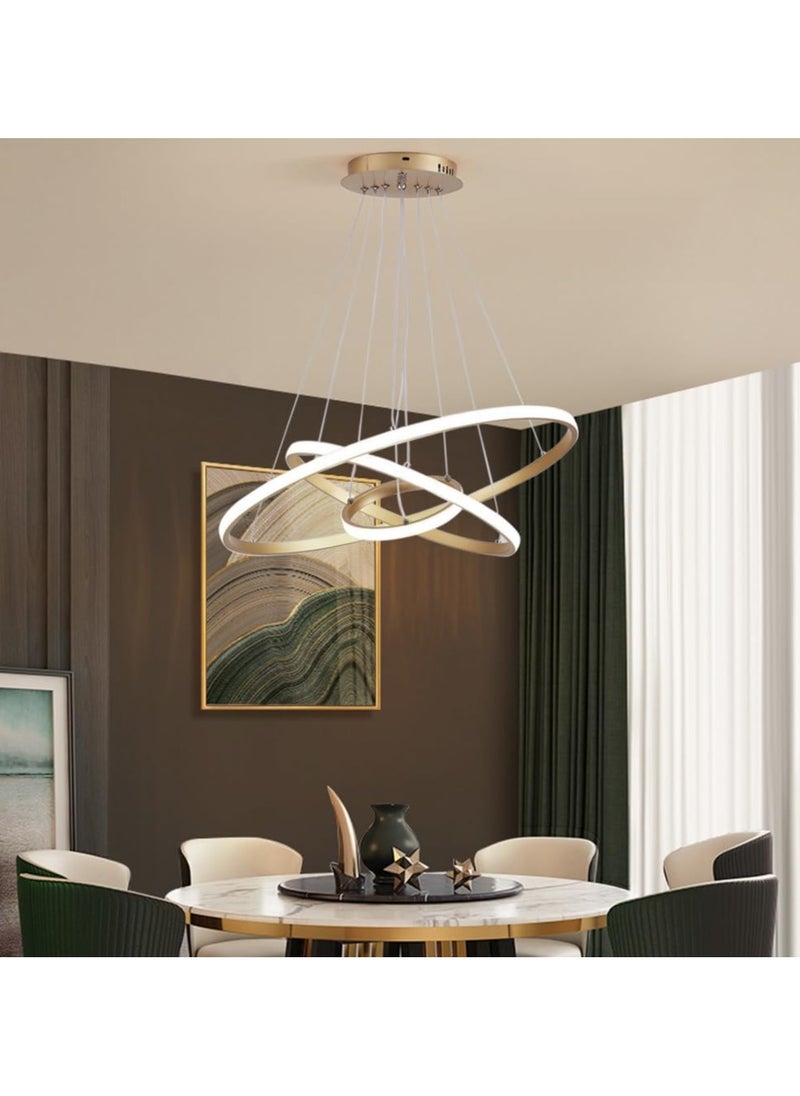 RATSAW Smart Modern LED Pendant Light 3 Rings Chandeliers Dimmable Contemporary Circular BT Wireless Smart APP 3 Color in 1 72W Chandelier Ceiling Pendant Light  - Image 4