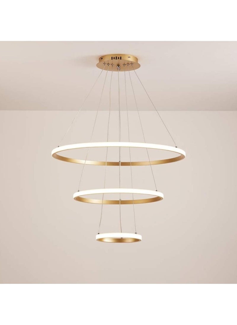 RATSAW Smart Modern LED Pendant Light 3 Rings Chandeliers Dimmable Contemporary Circular BT Wireless Smart APP 3 Color in 1 72W Chandelier Ceiling Pendant Light  - Image 5