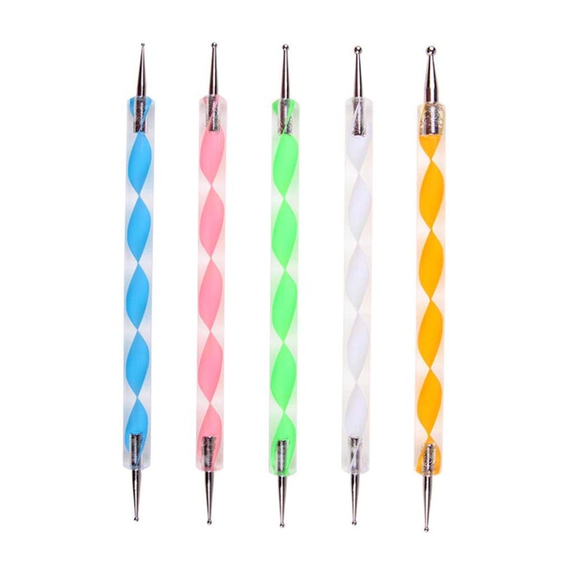 eS³kube eSkube 13 Pcs Set of Mandala Rock Dotting Tools Nail Art Painting Tools Set includes 5 Pieces Multi Color Stylus Pens and 8 Sizes Flat Head Multi Color Acrylic Dotting Rods for DIY - Image 2