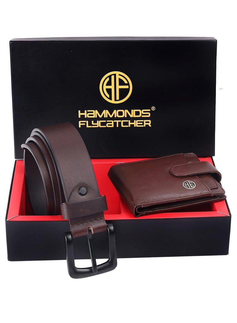 HAMMONDS FLYCATCHER Leather Men's Redhood Brown Wallet & Brown Belt Gift Combo |GS502_8001_LNBR (LCGW) - Image 2