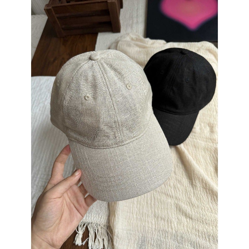 Linen Baseball Cap Breathable Sun Protection Casual Hat - Image 3