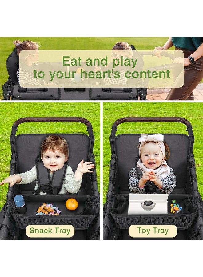 AROUY Stroller Snack Tray Attachment - Universal Stroller Snack Tray for Wonderfold Wagon W4 Accessories - Snack Tray for Kids - Easy to Clean Stroller Wagon Snack Tray with Cup Holder (L (W2 Model)) - Image 4
