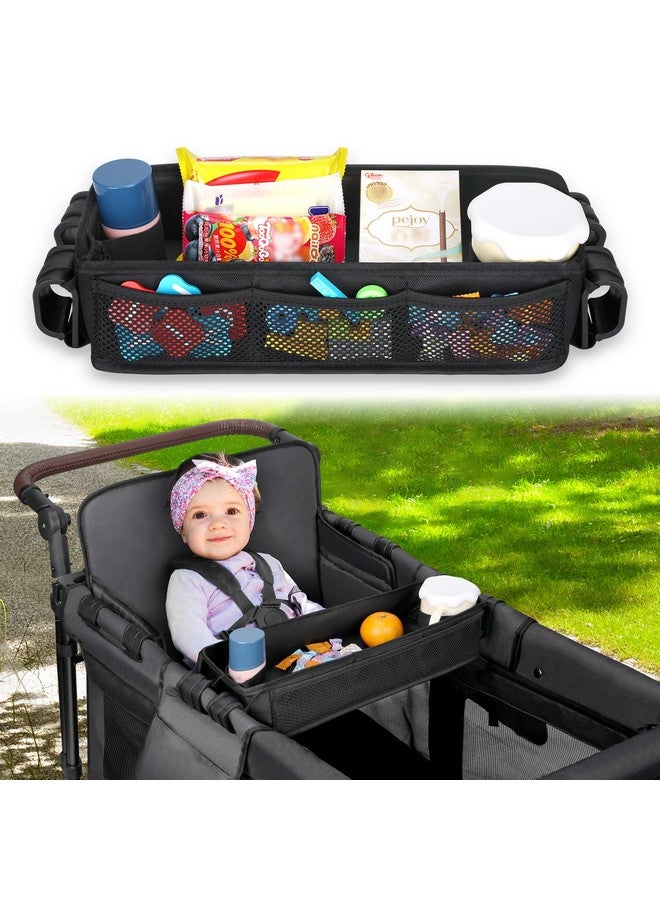 AROUY Stroller Snack Tray Attachment - Universal Stroller Snack Tray for Wonderfold Wagon W4 Accessories - Snack Tray for Kids - Easy to Clean Stroller Wagon Snack Tray with Cup Holder (L (W2 Model)) - Image 1