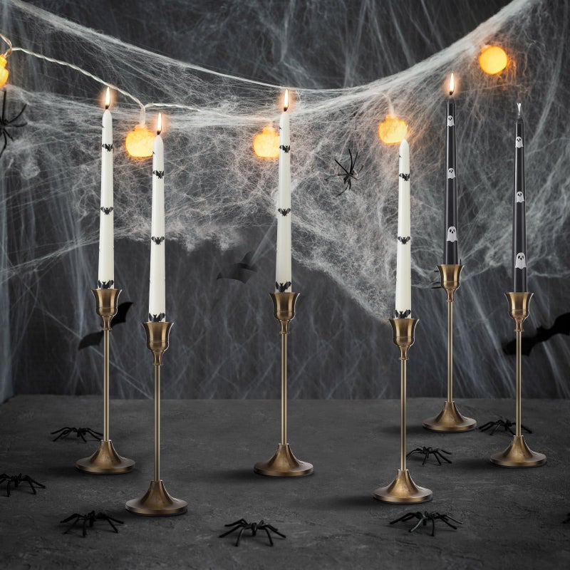 Conelist 6 Pcs Taper Candles 10 Inch Candle Sticks for Bachelorette Bridal Wedding Party Baby Shower Table Cake Decor(Butterfly Bat and Ghost,10 Inch,Black and White) - Image 5