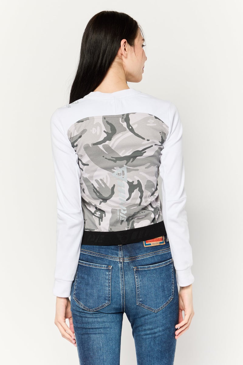 Aape By A Bathing Ape Women Crew Neck Long Sleeve Brand Logo Sweatshirts, White - Image 4