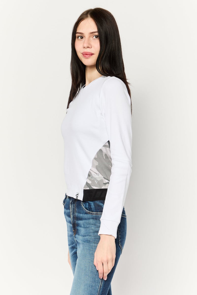 Aape By A Bathing Ape Women Crew Neck Long Sleeve Brand Logo Sweatshirts, White - Image 3