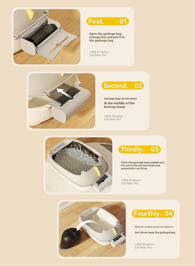 Cat Litter Tray Cat Litter Box Litter Basin for Cats