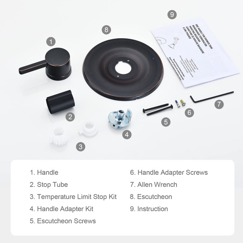 Tearel Shower and Tub Trim Kit, Compatible with Moen Posi-Temp Valve, Oil-Rubbed Bronze - Image 5