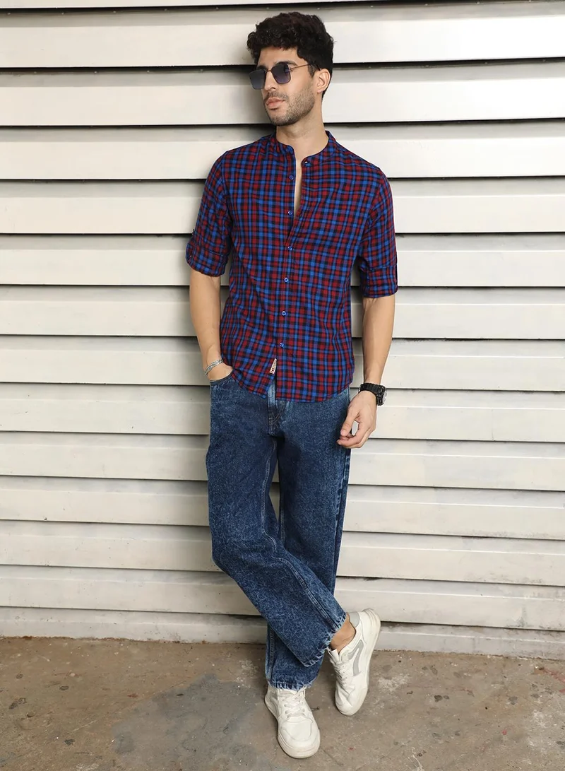 HIGH STAR Regular Fit Multicolor Check Shirt for Men, Full Sleeve and Casual