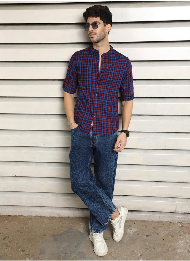 Regular Fit Multicolor Check Shirt for Men, Full Sleeve and Casual