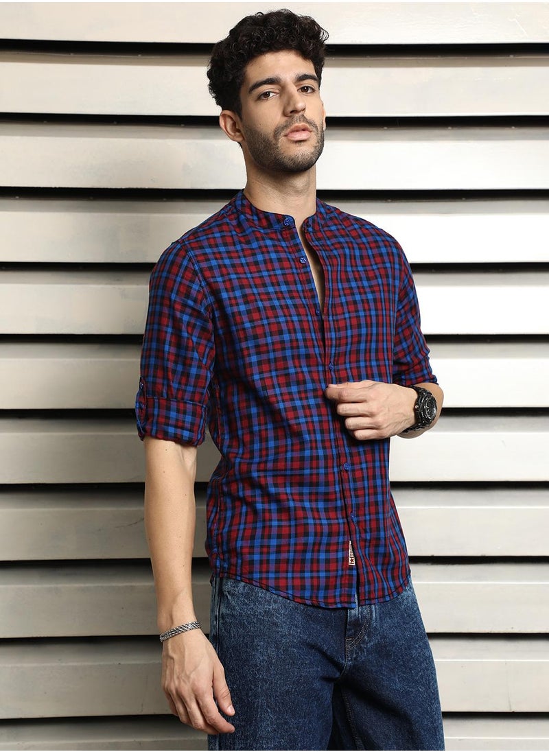 Regular Fit Multicolor Check Shirt for Men, Full Sleeve and Casual