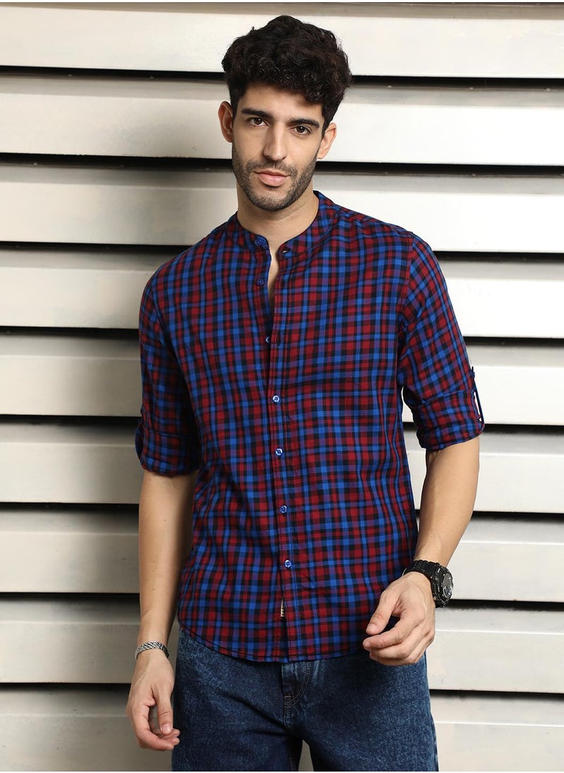 Regular Fit Multicolor Check Shirt for Men, Full Sleeve and Casual