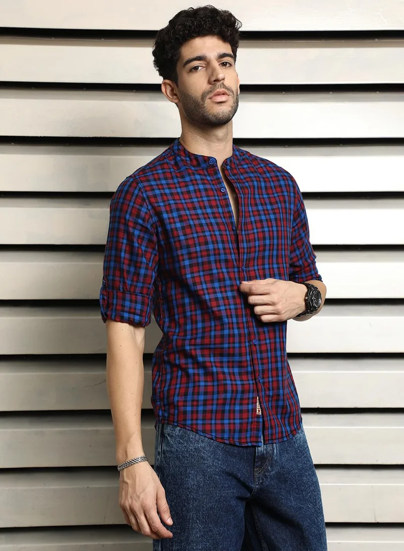 HIGH STAR Regular Fit Multicolor Check Shirt for Men, Full Sleeve and Casual